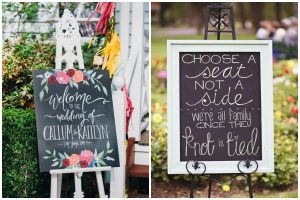 Chalkboard Wedding Signs On Easels