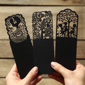 Laser Cut Products 37 - Black Wood Bookmarks